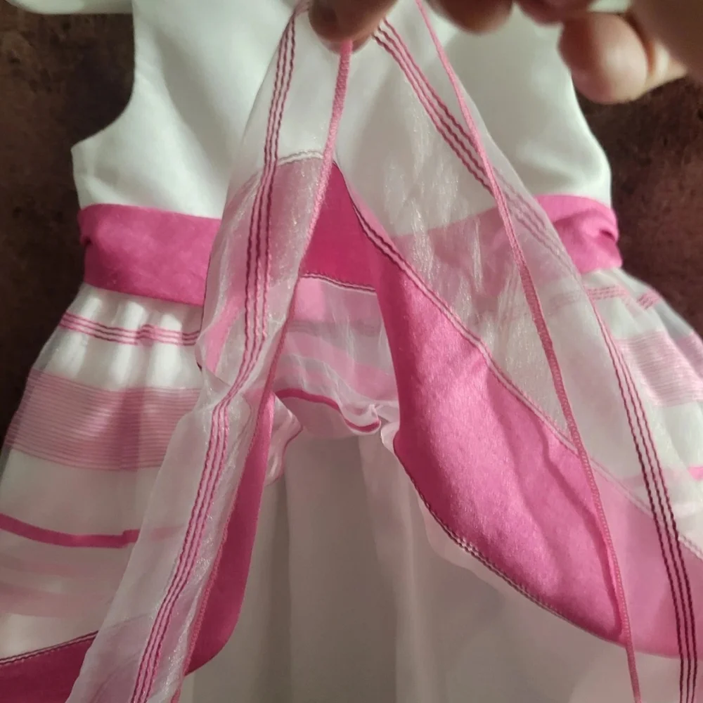Girls 24 M Princess Dress, Pink White Summer‎ Spring Party, Special Occasion